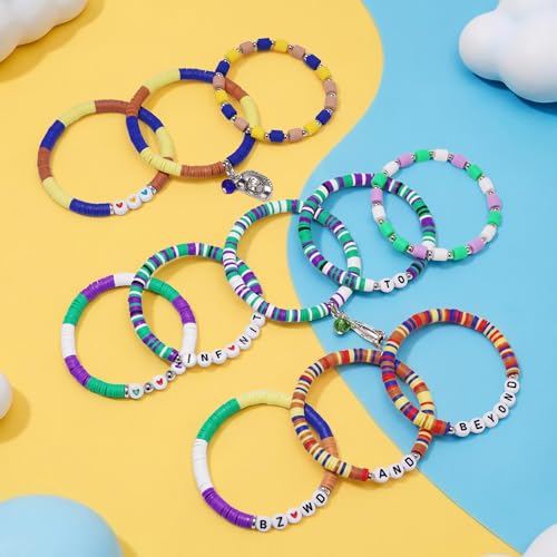 OMOCOCO Cartoon Movie Story Bracelets Set: Cowboy Hat Boots Rocket Ship Charms Beaded Bracelet for Fans Western Party Dress by OMOCOCO - Used condition - Image 2