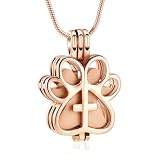 Gioielli per animali domestici per cane/gatto zampa in acciaio inox Memorial Locket Urna collana con urna cava gioielli per cremazione cenere