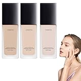 Foundation for Mature Skin Over 60, Foundation for Older Women, Full Coverage Foundations, Soft Matte Oil Control Concealer, Lightweight and Long Lasting Waterproof (ivory white+-light skin+natural)