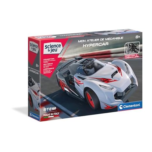 Clementoni | Mon Atelier de Mécanique – Hypercar pour Enfants 8 Ans+ | Kit de Construction Voiture de Course| Plus de 100 Pièces Interchangeables | Instructions 3D Incluses | Jouet Éducatif STEM