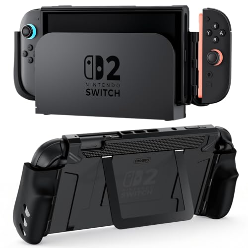 Image of COOWPS P3 Protective Dockable Case for Nintendo Switch 2 with Flip Stand, Non-Slip Ergonomic Grip, Stable Kickstand, Military-Grade Protection Switch 2 Case