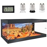 Royxen Tempered Glass Reptile Tank 80 Gallon,Reptile Enclosure with Metal Mesh Top and Lockable Design, Bearded Dragon Tank for Lizard Habitat,48"x20"x20", Black