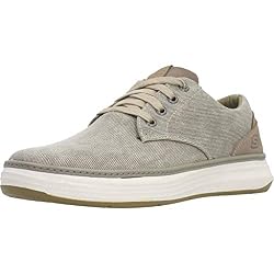 Skechers Moreno - Zapatillas Oxford de lona para hombre, marrón (Caqui), 42 EU
