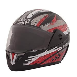 Sepia ABS Premium Rider Full Face Graphic Helmet (Black and Red, Medium)
