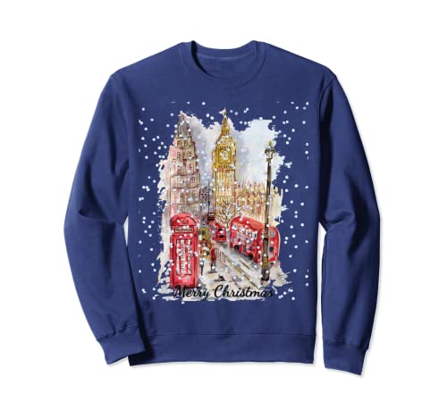 Christmas in London Scènes enneigées Festivities Big Ben Tourist Sweatshirt Cover