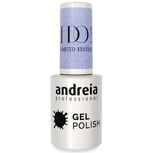 Andreia Professional Semi-Permanent Nail Gel Polish - I DO Limited Collection - Colour ID6 Sky blue with Silver Sparkles 10.5ml