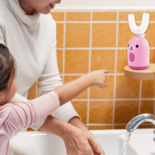 Charmline Kids Electric U Shaped Toothbrush, Whole Mouth Toddler Electric Toothbrush, Ipx7 Waterproof, Three Cleaning Modes (Red) #TOP3