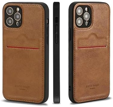 IPhone 15 Pro Max Deri Telefon K l f , Kartl kl , A k Kahve, L ks Koruyucu K l f