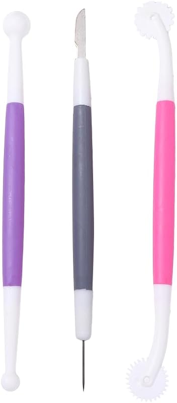 Vctitil 3 herramientas para decoración de pasteles, herramientas de bricolaje para azúcar fondant, suministros para pasteles, cortador para tallar repostería, herramienta de aguja para decoración, herramienta para hornear galletas de azúcar