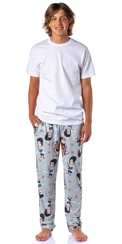 Bioworld Naruto Shippuden Anime Men's Chibi Characters And Symbols Lounge Sleep Pajama Pants2