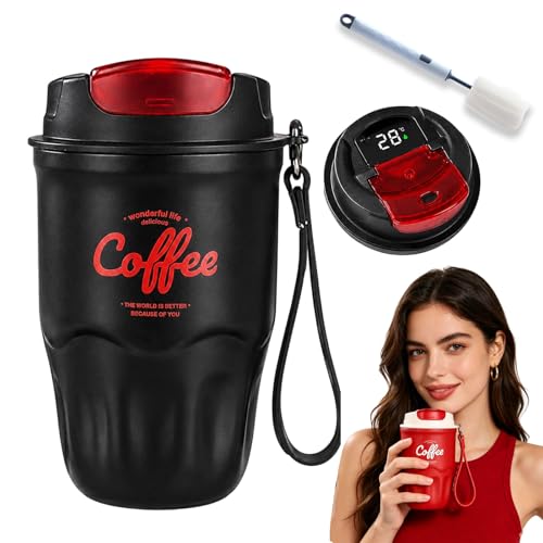 Image of Coffee Vacuum Flask, Portable Coffee Cup with Lid & Handle, Stainless Steel Water Bottle for Home, Office, and Outdoor Use, Insulated Travel Drinkware, Travel Coffee Mugs (1PC-B)