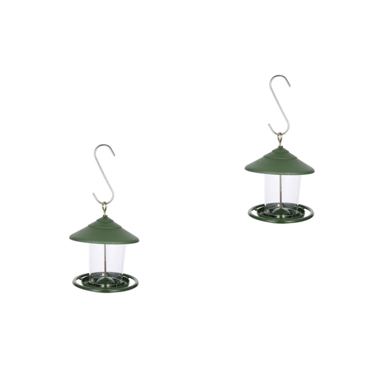 YARNOW 2 Set Mangiatoia Per Uccelli Gancio Alimentatore Di Cardi Gabbia Nidificazione Carillon Selvatico Cibo Che Serve Vassoio Porti Di Alimentazione Degli Uccelli Green Plastica