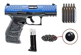 T4E .43cal Walther PPQ LE Paintball Pistol Law Enforcement Trainer with Included 5x12 Gram CO2 Tanks and T4E Pack of 500 .43 Cal Reusable Rubber Balls Bundle (Black)