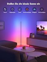 Govee RGBIC LED Stehlampe Wohnzimmer, WiFi Stehlampe Dimmbar, Arbeiten Sie mit Alexa und Matter, 16 Millionen Farben, 85 Szenenmodi, Musikmodi, DIY-Modus Standleuchte für Schlafzimmer Gaming, Schwarz – Ansicht 6