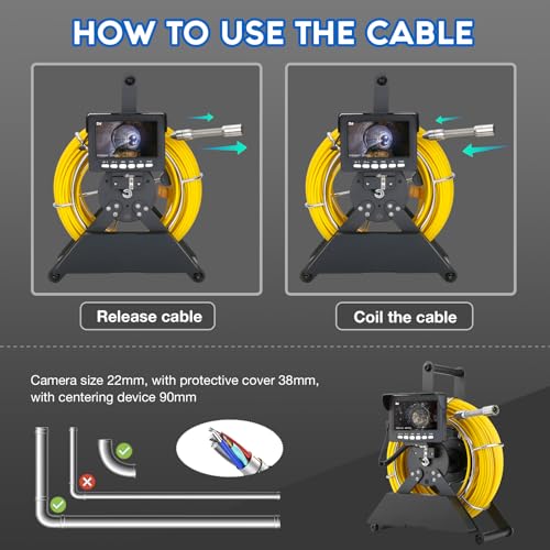 Syownfs TF4208PD22-30M Sewer Camera 100Ft/30M,0.9In/22Mm Pipe Inspection Camera thumb #5