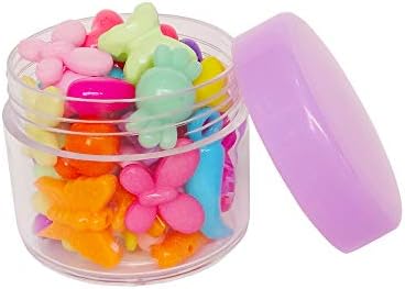 GreatforU 12pcs 20 Gram 20ml Small Empty Sample Jars, Refillable Cosmetic Container, Plastic Round Pot PURPLE Screw Cap Lid, Tiny 20g Bottle Travel Size for Makeup Eye-shadow Nails Salves Ointments
