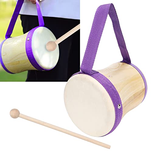 Tambor De Corpo De Madeira, Tambor De Madeira Para Crianças, Com Cabeça E Bastão De Pele De Cordeiro