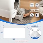 Self Cleaning Litter Box Bags – 6 Rolls (120 Count) Drawstring Liners for Automatic Litter Box, Heavy Duty Leak-Proof, 24.8"x12.6" Fits Most Automatic Waste Drawers