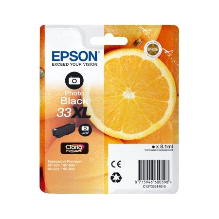 Image of Epson Original T3361 Oranges T33XL Photo Black Ink Cartridge
