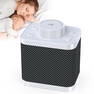 White Noise Sound Machine Portable with 20 Soothing Sounds, 18-48H Powerful Battery, Timer, Memory Function and Noise Machines for Sleeping Rain Sounds Noise Canceling for Baby Kids Adults Gift