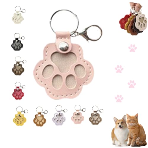 LQQDREX Porte-clés en fourrure de chien, joli souvenir en cuir pour animaux domestiques, collection commémorative, cadeau pour sac ou sac à main