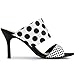 Allegra K Women's Polka Dots Stiletto Heel Black Slides Sandals 8 M US