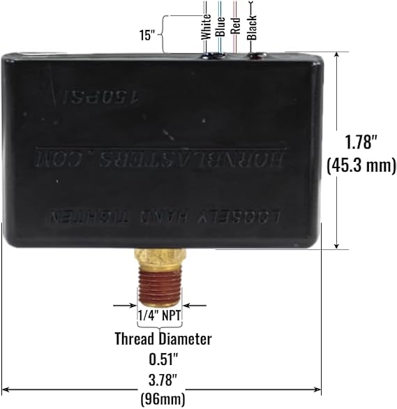 HornBlasters 110-150 PSI Pressure Switch with Relay