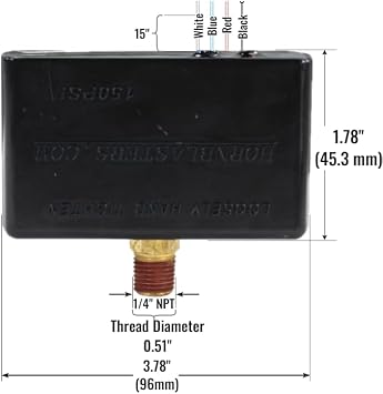 HornBlasters 110-150 PSI Pressure Switch with Relay
