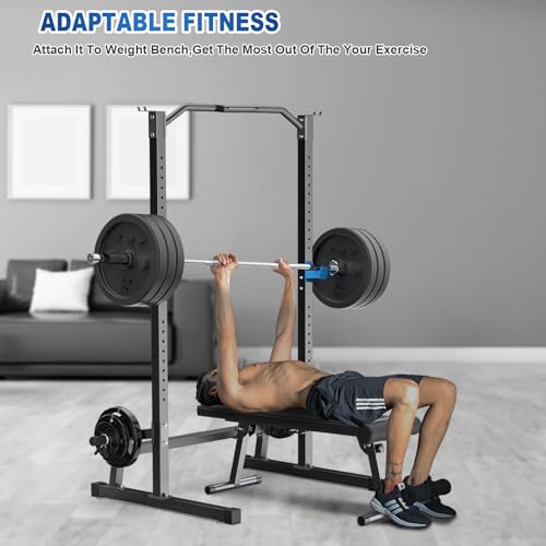 JX FITNESS Squat Rack Power Rack with Pull Up Bar,Adjustable Power Cage Exercise Squat Stand with Barbell Holder Weight Plate Storage Pegs,Weight Lifting Workout Station for Home Gym - Thumbnail 6
