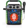 آلة الغناء Groove Cube Hype Retro Karaoke Machine مع CD+G وBluetooth وأضواء LED ومؤثرات صوتية ووصلة تلفزيون مثالية لحفلات الاسترجاع باللون الأسود/SML712BK