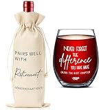 YUEYUQIU Great Retirement Gifts for Women Men 2026, Retirement Gift for Her Him Friends Colleague Teachers Nurse Boss Retired Wine Bag Glass Set Present - Goodbye Leaving Gift for Women Men