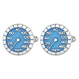 miniature record de vitesse Les boutons de manchette élégants de style français combinent un design élégant avec un compteur de vitesse miniature fonctionnel, fabriqués en alliage pour une sophistication durable