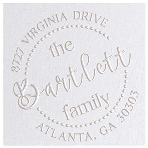 Address Embosser Seal Round Custom Monogram Embosser, Personalized Embossing Seal, Personalized Stamp, Hand Desk Embosser. For Office 1.65 Inch (Seal 4) #TOP6