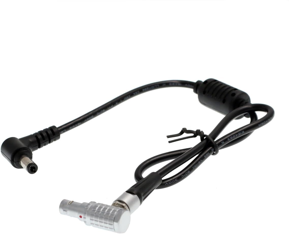 12V DC Barrel to 0B 2 Pin Coiled Power Cable for ARRI Alexa Camera, Teradek Bond, Preston MDR4, FEELWORLD F7 Pro Monitor, Z Cam E2 S6 Camera Coiled