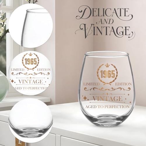 Verre à Vin Personnalisé Année 1965 - Cadeau Anniversaire Original Gravé Message