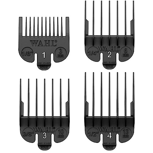 Wahl Professional Clipper Guide #3160-100 – Great for Professional Stylists and Barbers – 4 Pack – Cutting Lengths from 1/8” to 1/2”
