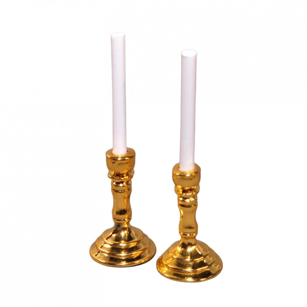 Dolls House Pair of Candlesticks (D4017) - 1:12 Scale Miniatures | Minimum World