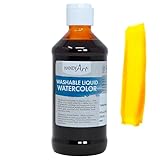 Handy Art Washable Liquid Watercolor, Tangerine, 8 oz Bottle, Dye-Based Color, Easy to Dilute with Water, Ready to Use Concentrated Paint, Certified Safe & AP Non-Toxic, Made in USA