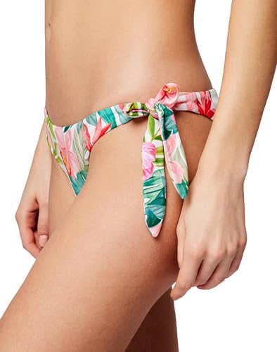 Slip Bikini Coulotte Floreale Con Lati Regolabili, 006Bb - Bianco, S - 4