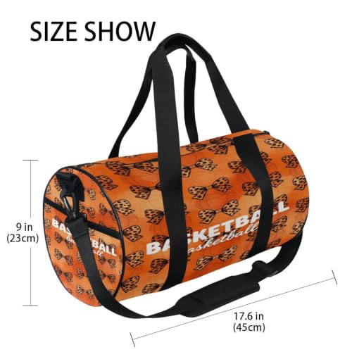 Bolsa deportiva redonda con lazo de leopardo y bolsillo interior 4