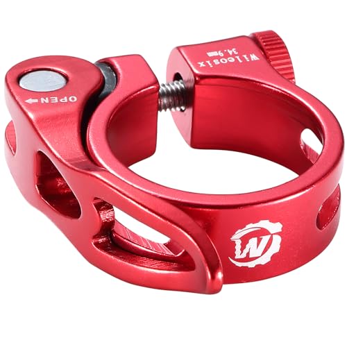 Quick Release Bike Seat Clamp Bicycle Seatpost Collar Diameter 34.9mm,Premium Lightweight Aluminum Seat Post Clamp