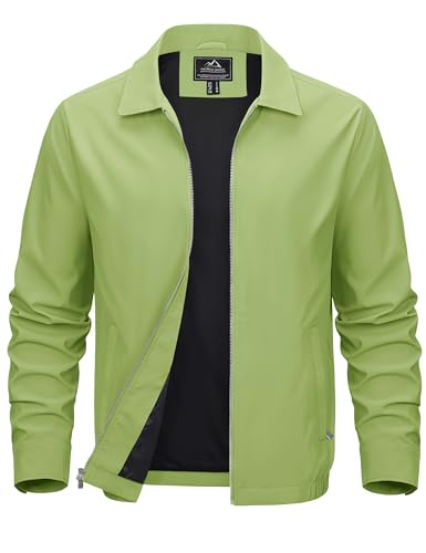 Image of MAGCOMSEN Men's Lightweight Jackets Full Zip Up Light Coat Laydown Collar Jacket Casual Windbreaker Jacket with Zip Pockets