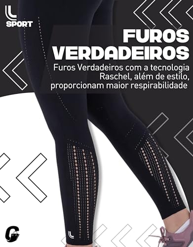 Calça Lupo AF Energy Ras - Calça Raschel Sem Costura e Cós Anatômico | Preto | P
