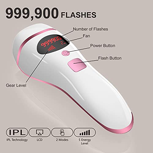 Laser Hair Removal Device for Women and Men, Upgraded 999,900 Flashes Permanent At-Home IPL Hair Removal for Facial, Bikini Line, Armpits and Whole Body