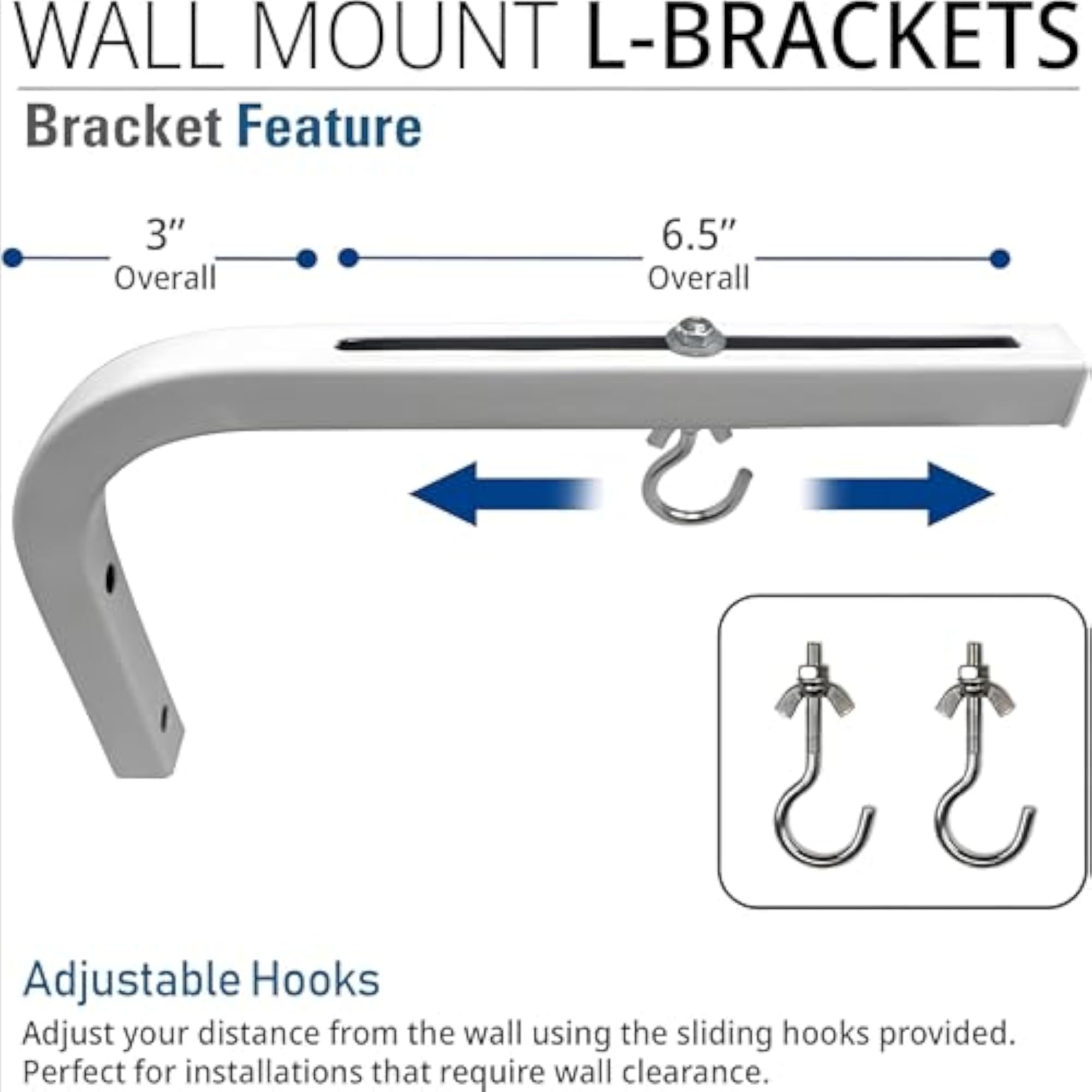 Universal Projector Mount Bracket with Adjustable Extension Hook