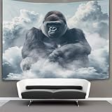 GXYUAOIEF Gorilla 3D-Druck Wandteppich Poster Wanddekoration Tapestry Stoff Wand hängende Dekoration verwendet in Schlafzimmer, Wohnzimmer, Tagesdecke, Wanddekoration 150 x 200 cm