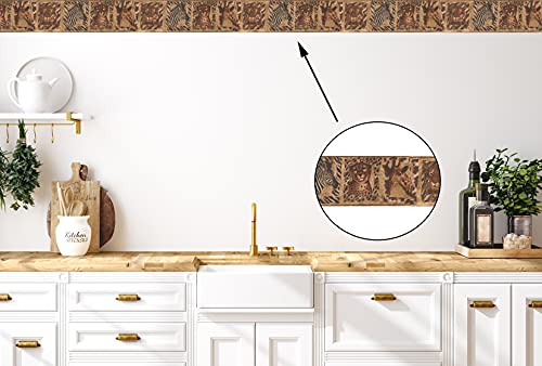 Concord Wallcovering Decorative Kids Room Wallpaper Border Featuring Jungle Animals - Tiger Zebra Giraffe Cheetah, Colors Beige Brown Colors, Size 7 Inch By 15 Feet Na016121B #TOP1
