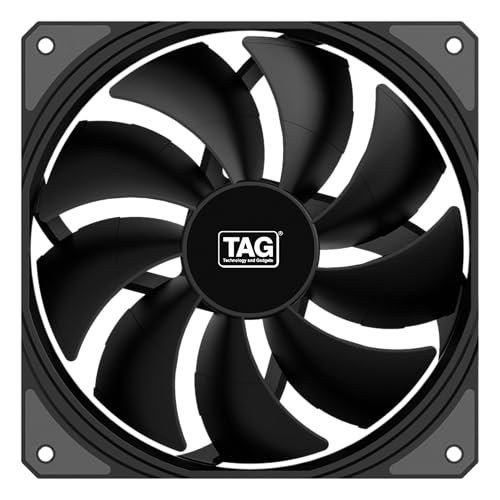 TAG Windforce 140 PC Case Fan with 140mm Cooling Fan | 1800 RPM High Fan Speed | 89.2 CFM Airflow | 29.2 dBA Noise | High Performance Silent Fan | Two Ball Bearing | 4 Pin PWM Connector (Black)