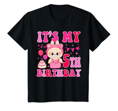 Niños groovy it's my 5th birthday niñas niños adolescentes labubu bday camiseta