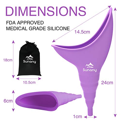 Image of Female Urinal, Reusable Silicone Foolproof Women Pee Funnel Allows Women to Pee Standing Up,Women's Urinal is The Perfect Companion for Indoor Use